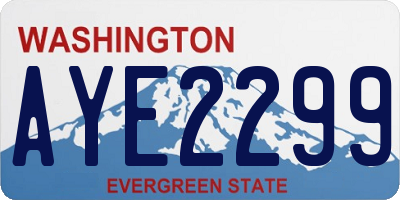 WA license plate AYE2299