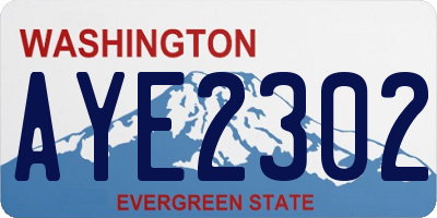 WA license plate AYE2302