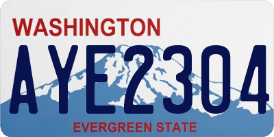 WA license plate AYE2304