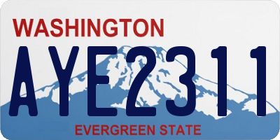 WA license plate AYE2311