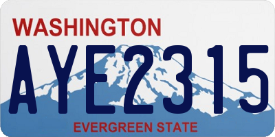 WA license plate AYE2315