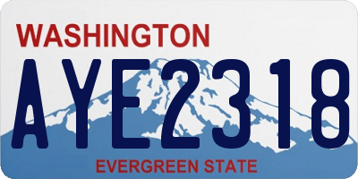 WA license plate AYE2318