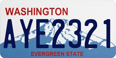 WA license plate AYE2321
