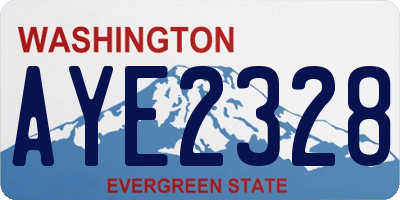 WA license plate AYE2328
