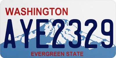 WA license plate AYE2329