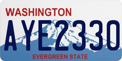 WA license plate AYE2330