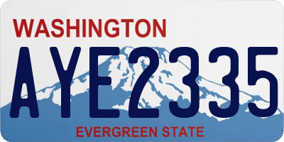 WA license plate AYE2335