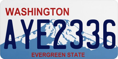 WA license plate AYE2336