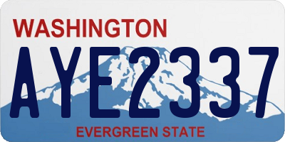 WA license plate AYE2337