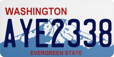 WA license plate AYE2338