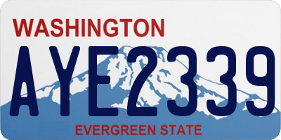 WA license plate AYE2339
