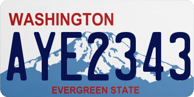 WA license plate AYE2343