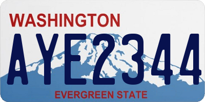 WA license plate AYE2344