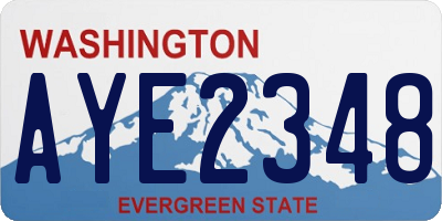 WA license plate AYE2348