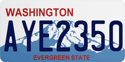 WA license plate AYE2350