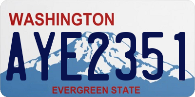 WA license plate AYE2351