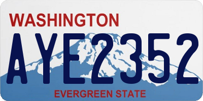WA license plate AYE2352