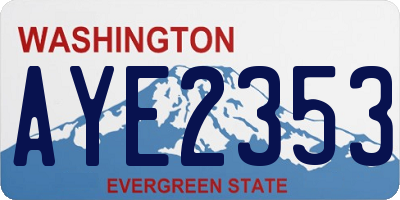 WA license plate AYE2353