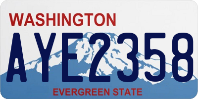 WA license plate AYE2358