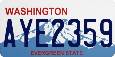 WA license plate AYE2359