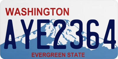 WA license plate AYE2364