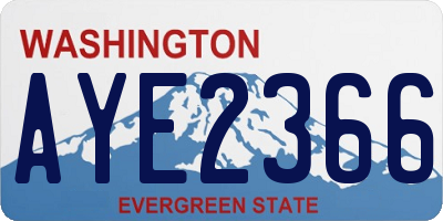 WA license plate AYE2366