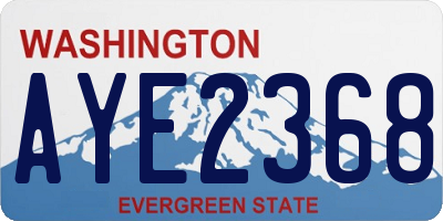 WA license plate AYE2368