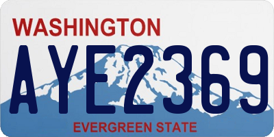 WA license plate AYE2369