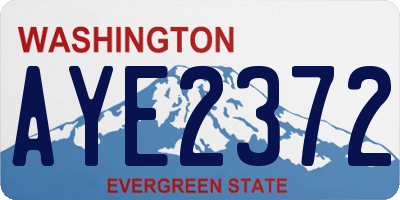 WA license plate AYE2372