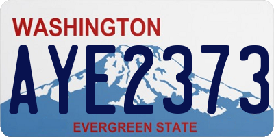 WA license plate AYE2373