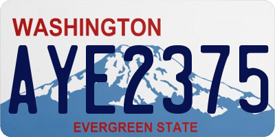 WA license plate AYE2375