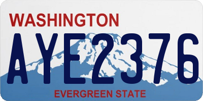 WA license plate AYE2376