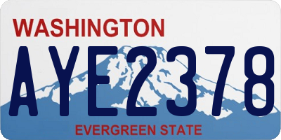 WA license plate AYE2378