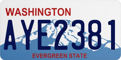 WA license plate AYE2381
