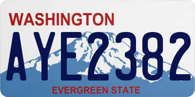 WA license plate AYE2382