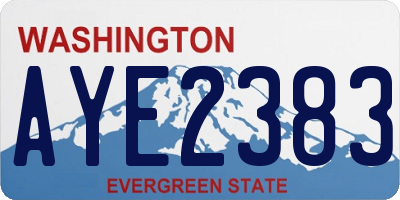 WA license plate AYE2383