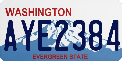 WA license plate AYE2384