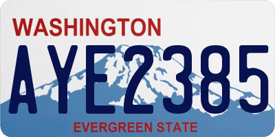 WA license plate AYE2385