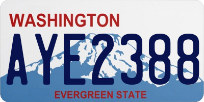 WA license plate AYE2388