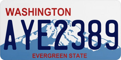 WA license plate AYE2389