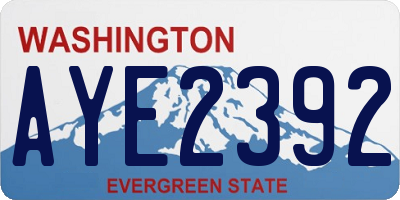 WA license plate AYE2392