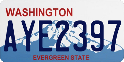 WA license plate AYE2397