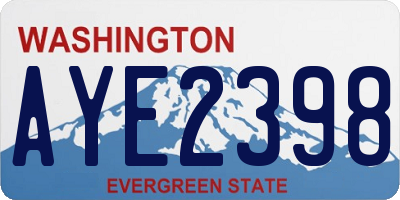 WA license plate AYE2398