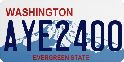 WA license plate AYE2400