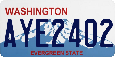 WA license plate AYE2402
