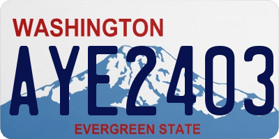 WA license plate AYE2403