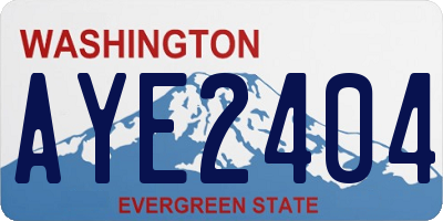 WA license plate AYE2404
