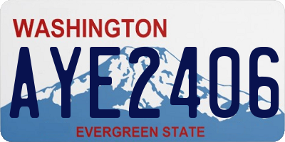 WA license plate AYE2406