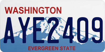 WA license plate AYE2409