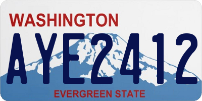 WA license plate AYE2412
